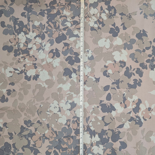 Floral patterned fabric with a ruler for scale