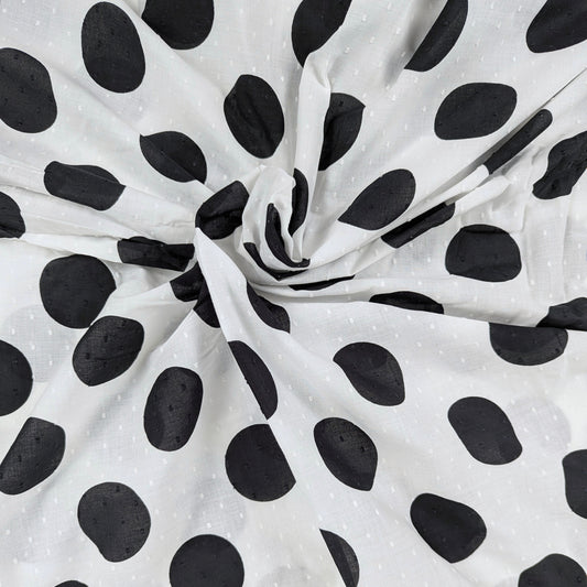 Lightweight cotton - black and white polka dots