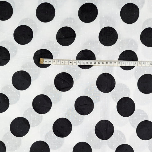 Lightweight cotton - black and white polka dots